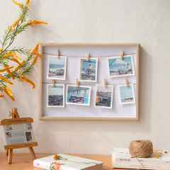 Photo frame ins creative small wooden clip photo frame girl handmade diy decorative frame hanging wall washed photos made into photo wall