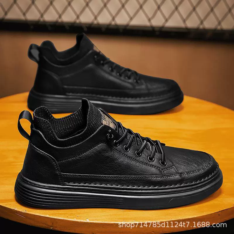 Чистая мужская обувь новая весенняя черная кожаная обувь противоскользящая, износостойкая легкая обувь