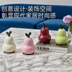 クリエイティブで見栄えの良いつまようじホルダー、ホームリビングルーム防塵デンタルフロス綿棒収納ボックスデスクトップ梨型装飾品つまようじボックス