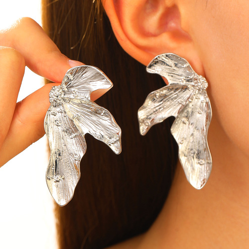 Elegant European and American Style Alloy Design Earrings for Women, Vintage Leaf Earrings, Fashion Women's Earrings