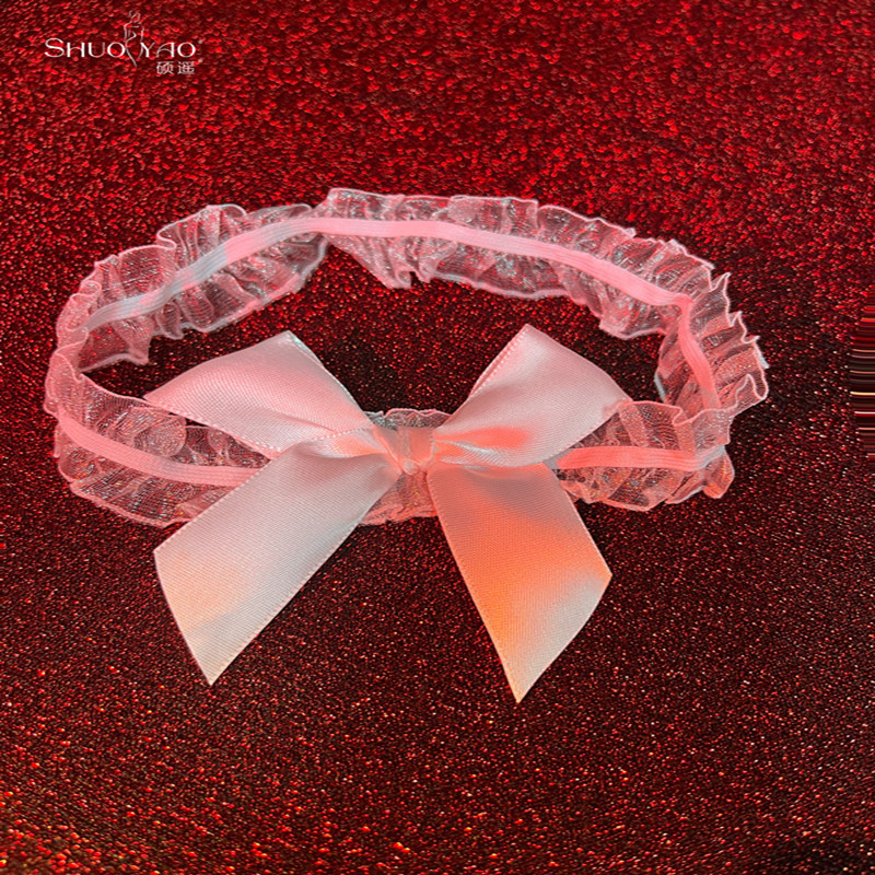 Japanese-style Leg Cuffs with Sweet & Cute Bow-Knot Lace, Thigh-Hugging Leg Accessories&mdash;A Seductive Lingerie Set Featuring Fishnet Stockings and Silk Stocking Accessories