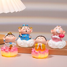 好运连连小神仙桌面小夜灯办公室情绪稳定摆件财神观音如来文曲星