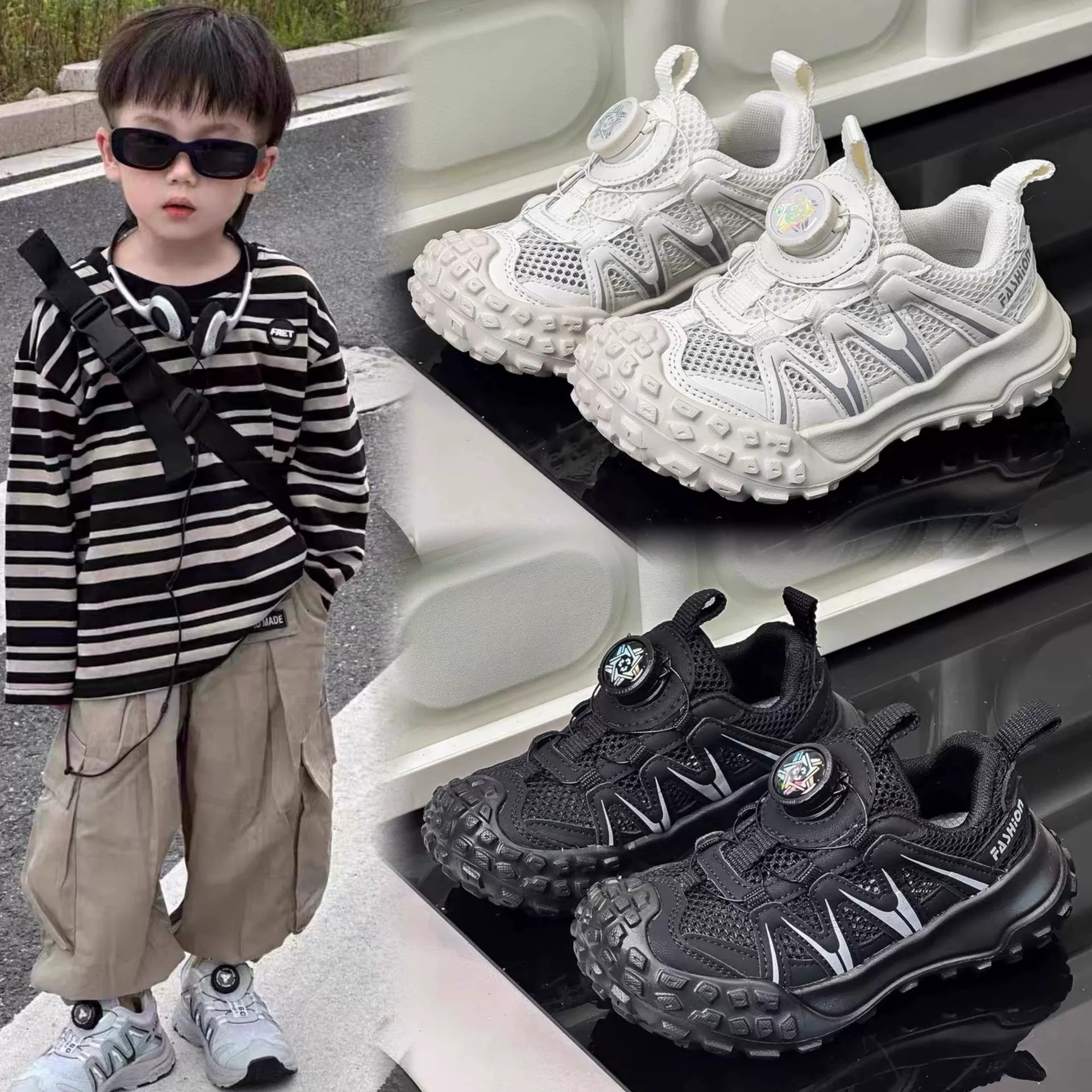 Детская сетевая обувь 2024 Летняя новая девушка дышащая полая повседневная обувь