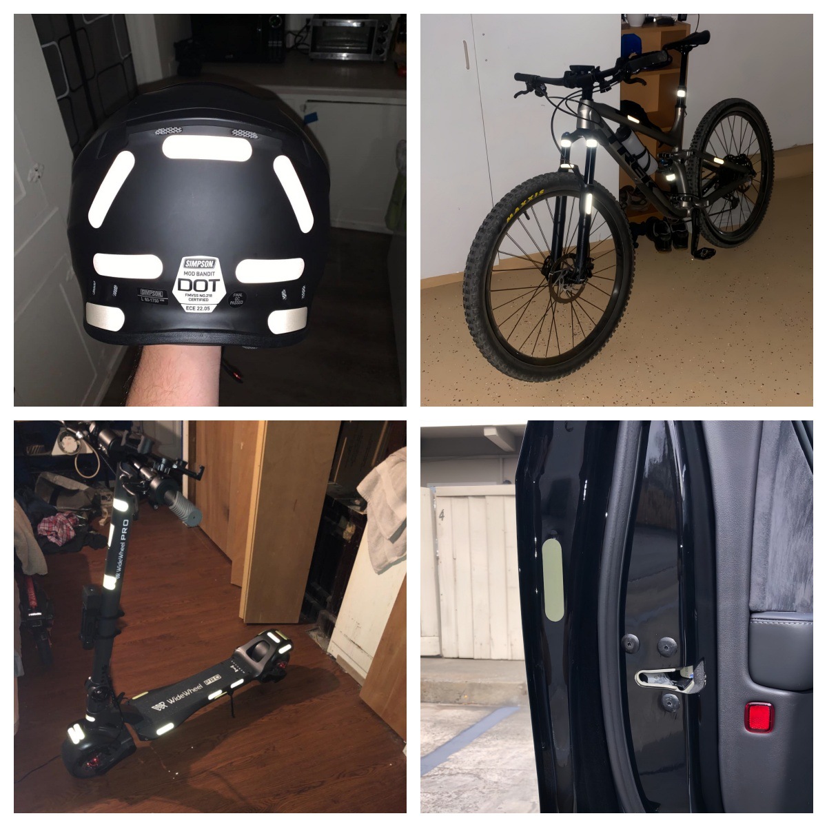 Retro Reflective Black Sticker Honeycomb Hexagon Helmet Bike Reflective Tape