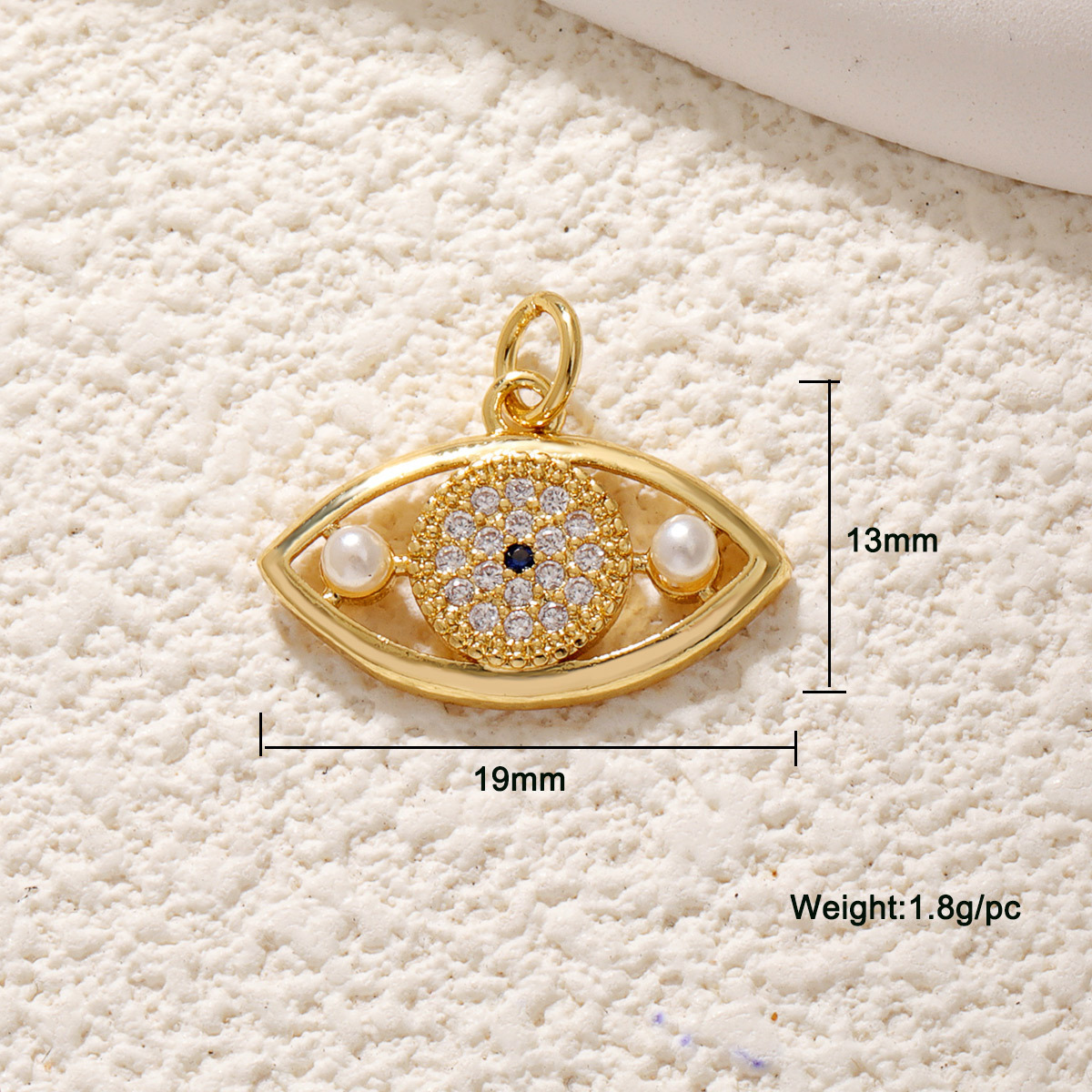 5g Weight Pendant Jewelry Making Type 13.8*18mm Jewelry Making Size Zircon Inlay Material DIY Jewelry Accessories Classification 1 Piece Quantity Copper Material Eye Pattern Enamel, Inlay Design IG Style Style 1 Piece 13.8*18mm Copper Zircon Eye Pendant 2