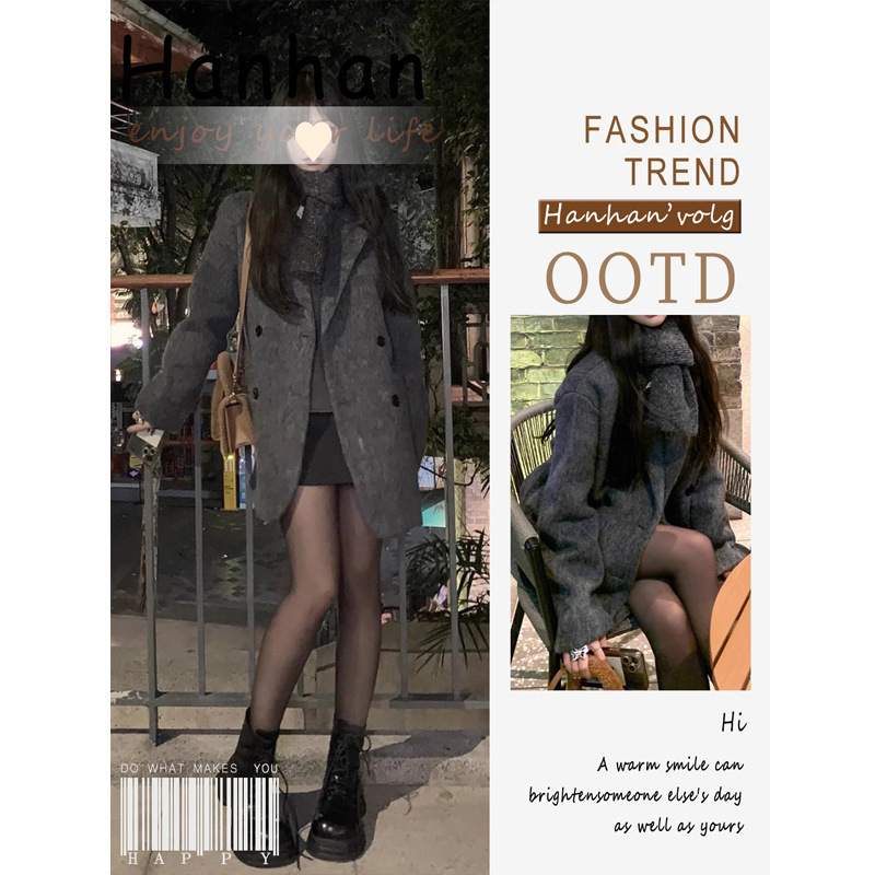 모직 재킷 - 두꺼워짐 - 고품질, 루즈핏