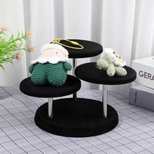 圆盘绒布珠宝首饰柜台直播展示手镯文玩玉器饰品陈列架直播专用