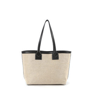 (Cross-border trading), leather capacious shopping bag, shoulder bag, cotton and linen