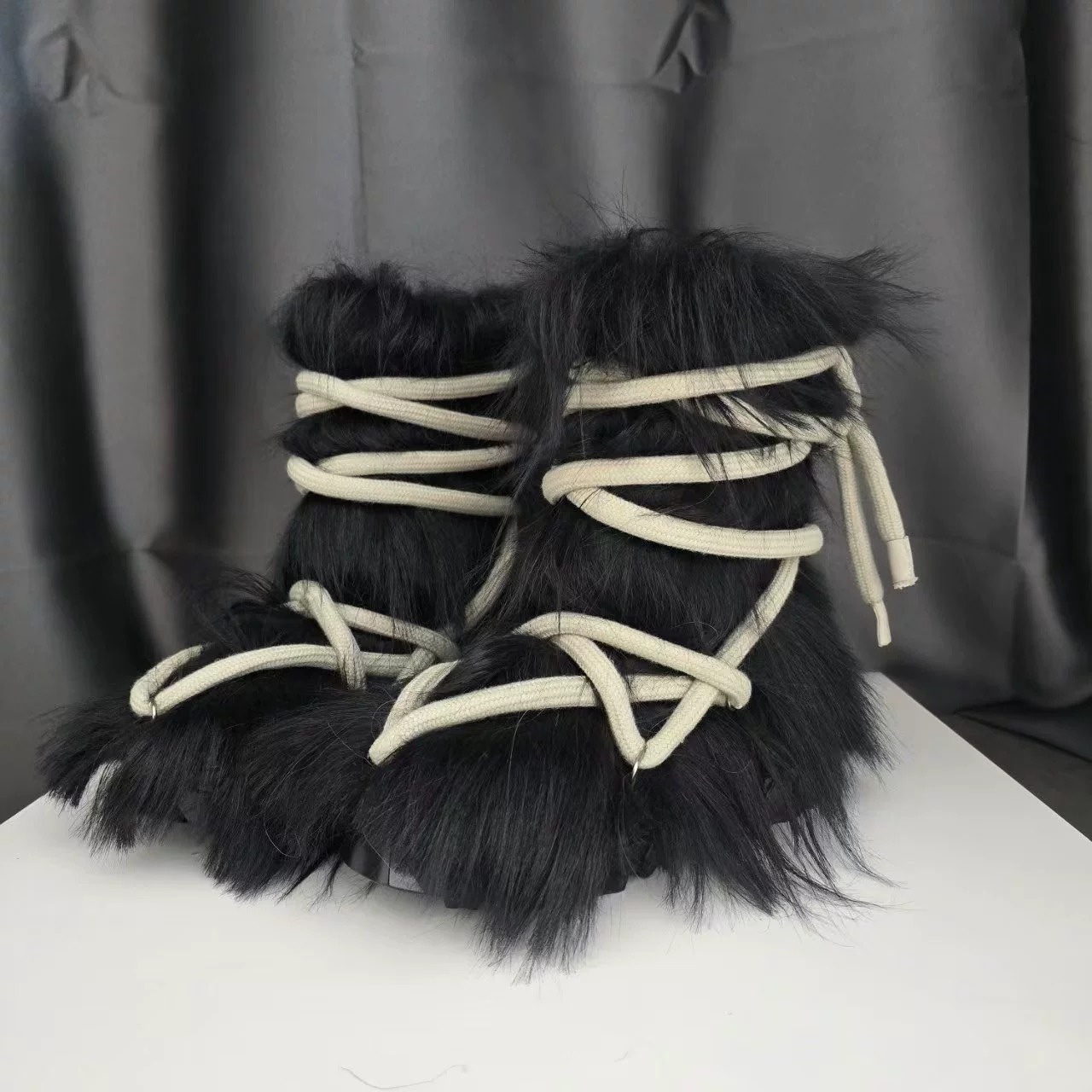 Mid-length Trend Boots, Genuine Horsehair, Warm Insulated Belt, Sizes 35–45