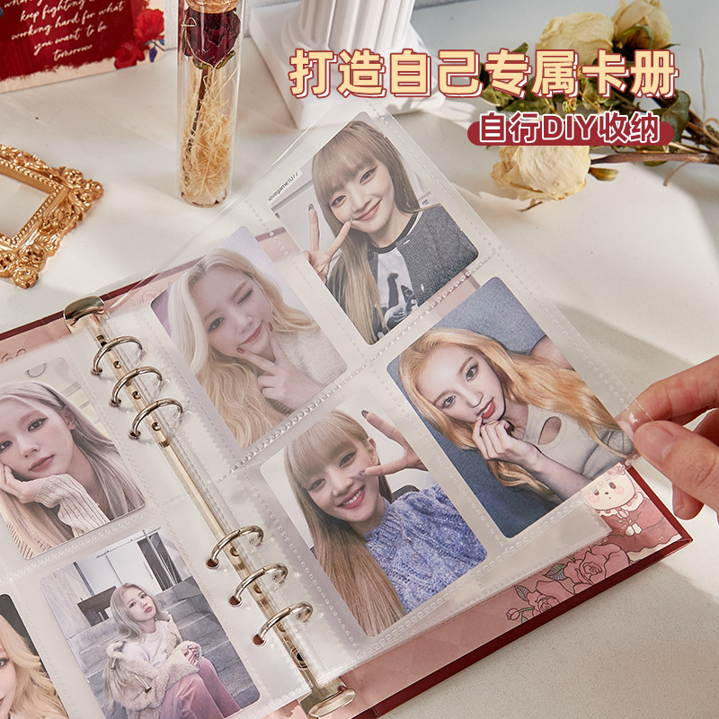 Álbum de fotos de rosas, álbum de tarjetas, álbum de tarjetas de 3 pulgadas, 4 pulgadas, álbum de tarjetas de colección