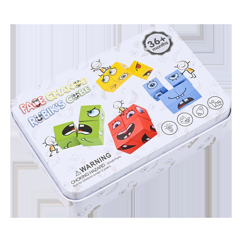 Face-changing Rubik's Cube board game for children aged 3-5 and 6 years old, puzzle thinking, logical observation, concentration training, parent-child battle toy
