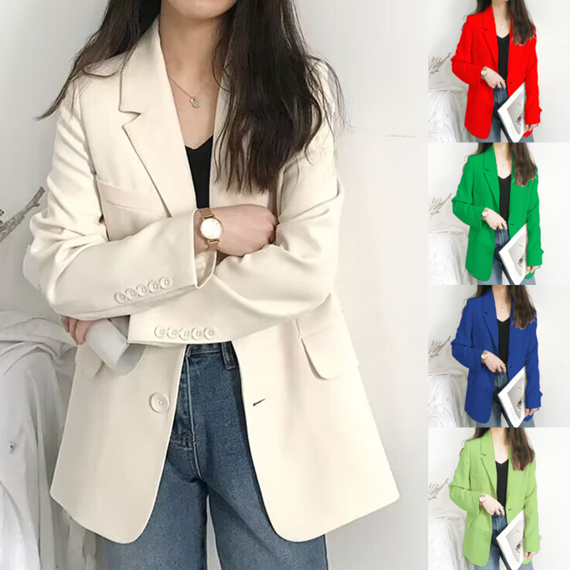Women's New Blazer 2026 Korean Style Spring and Autumn Casual Loose Trendy Autumn Suit Jacket British Style