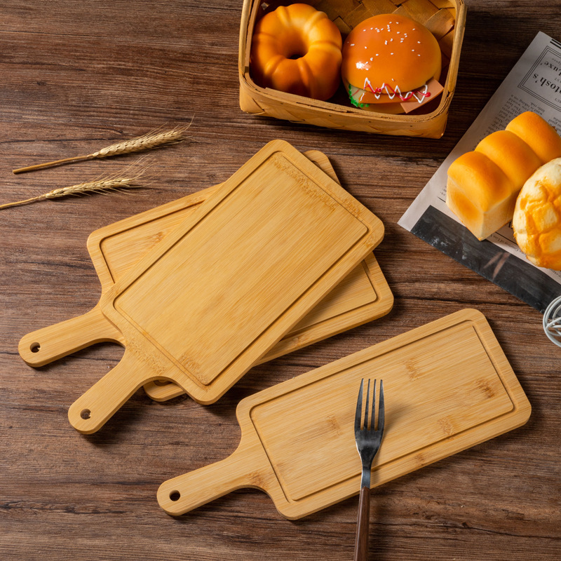 Bamboo Wood Pizza Plate Large Capacity Pizza Burger Snack Tray with Handle Multipurpose Bread Fruit Tray Bamboo Wood Pizza Plate Large Capacity Pizza Burger Snack Tray with Handle Multipurpose Bread Fruit Tray