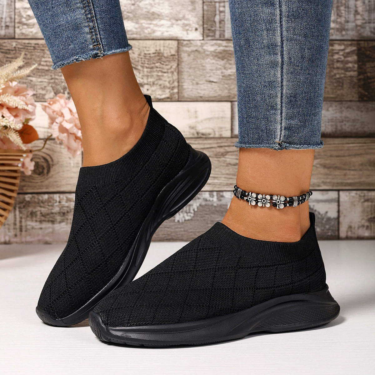 Мужские и женские летние слипоны 2025 года, кроссовки из дышащей трикотажной ткани больших размеров, повседневная обувь на липучке