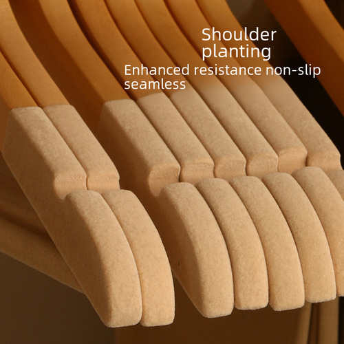Wooden hanger for clothes, clothing store women's velour anti-slip belt knife hanger for hanging clothes, adult women's pants hanger, clothes drying rack