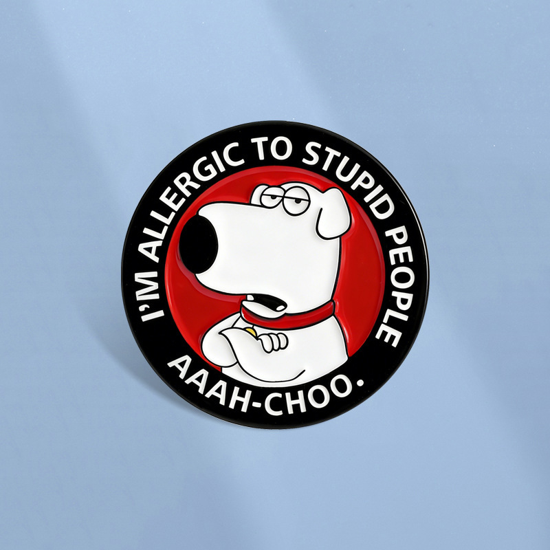 Family Guy Brian Dog Metal Badge European and American Anime Peripheral Personalized Lapel Pin Clothing Decoration Brooch