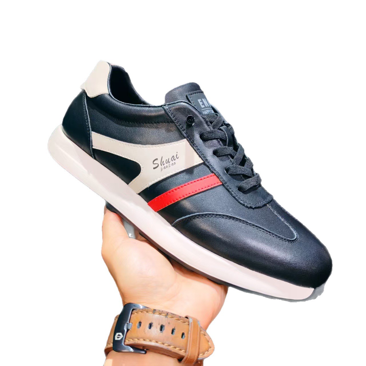 [Cuero de vaca] Nuevo cuero de vaca de negocios, deportes de ocio, estilo transpirable, fondo grueso, cuatro estaciones