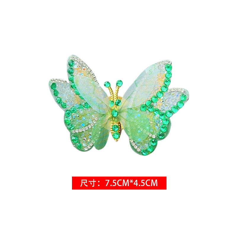 Healing-style diamond-encrusted moving butterfly car ornament for electric vehicle interior, car dashboard, and computer display screen decoration