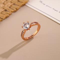 六爪微鑲滿鑽鋯石戒指女時尚氣質輕奢高級感簡約百搭小眾設計手飾
