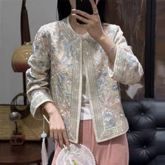 小香風高級感重工ジャカードコート女性ヨーロッパ駅ファッション刺繍国風上着