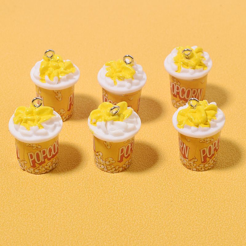 7g Weight 1 Piece 18 * 24mm Resin Popcorn Cup Pendant