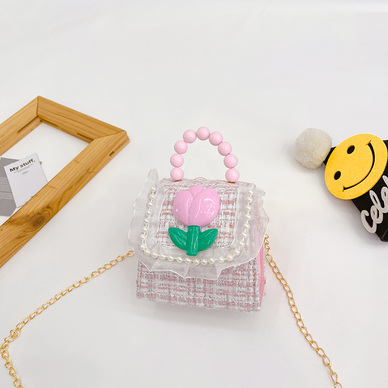 Bolso de los niños de otoño e invierno Nueva Moda Perla Chica bolsa de mensajero linda princesa niña bebé estilo Exterior cambio bolsa de accesorios