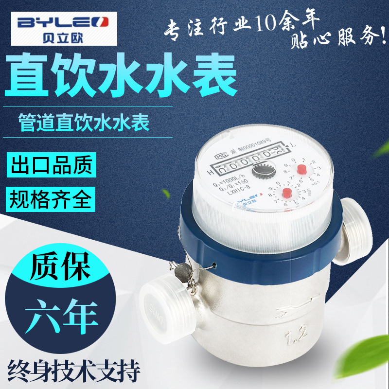厂家供应直饮水表卫生级304不锈钢尼龙塑料容积式分体式直饮水表