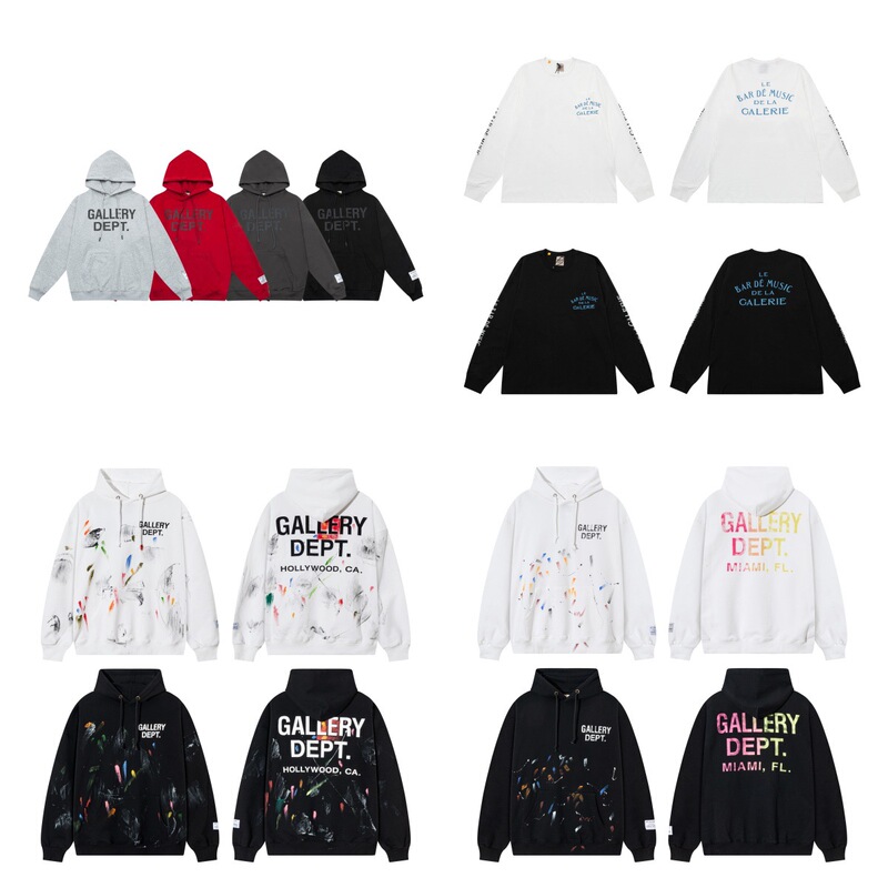 Cross-Border Wholesale Gallery Dept Graffiti Letters High Street Casual Versatile Hooded Couple Sweatshirt Dropshipping