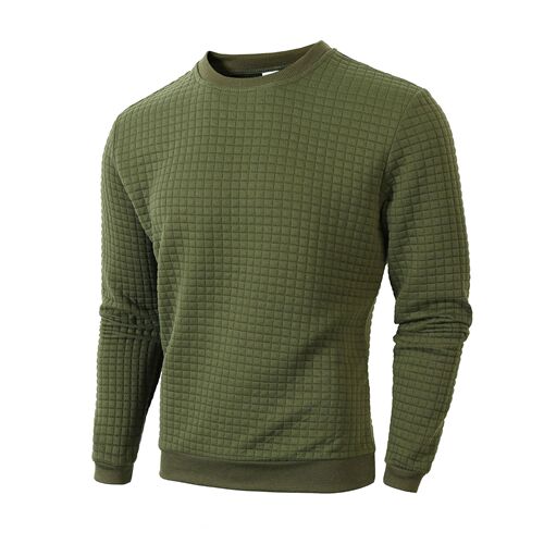 Code Autumn/Winter New Slim Fit Round Neck Long Sleeve Checkered Personality European and American Style Casual Base Shirt for Men Wholesale