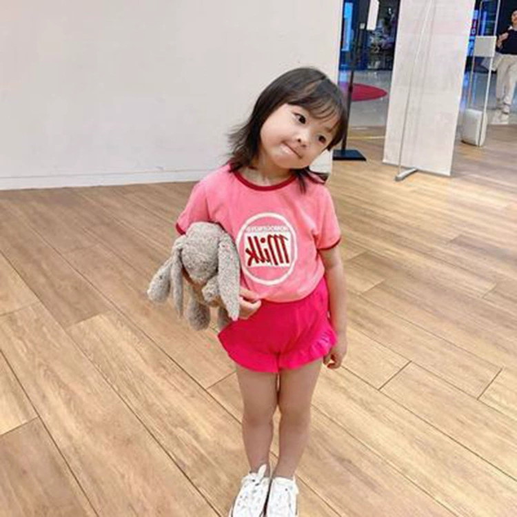 Детский милый летний комплект, футболка, с коротким рукавом, для 3-8 лет
