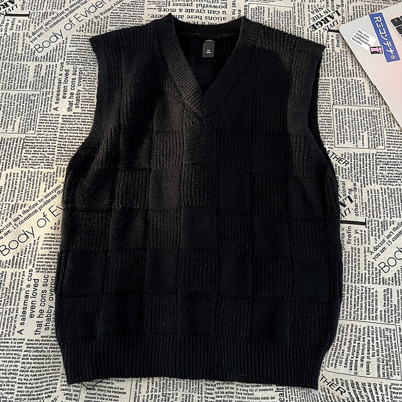Fashion sweater vest men's spring and autumn vest bottoming shirt sleeveless waistcoat loose pullover sweater a generation of hair