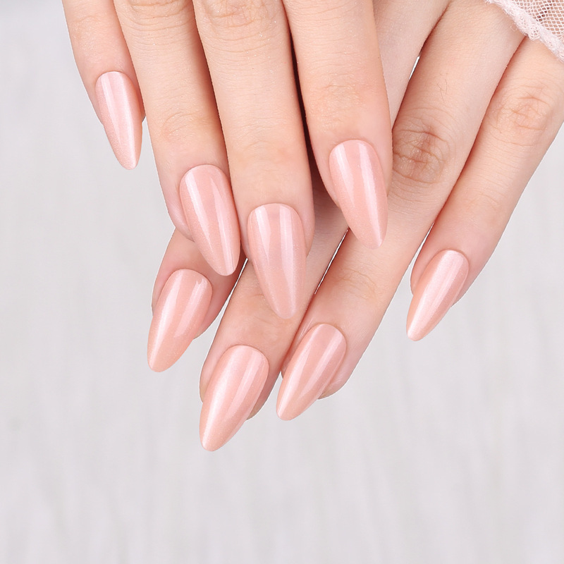 Manicure Solid Color Wide Light Cat Eye Wearable Nails Special Nails Oval Medium Length Light Luxury Color Pre-Made Wearable Nails Wholesale
