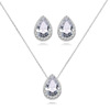 Fashionable classic zirconium, pendant, necklace and earrings, set for bride, jewelry, European style
