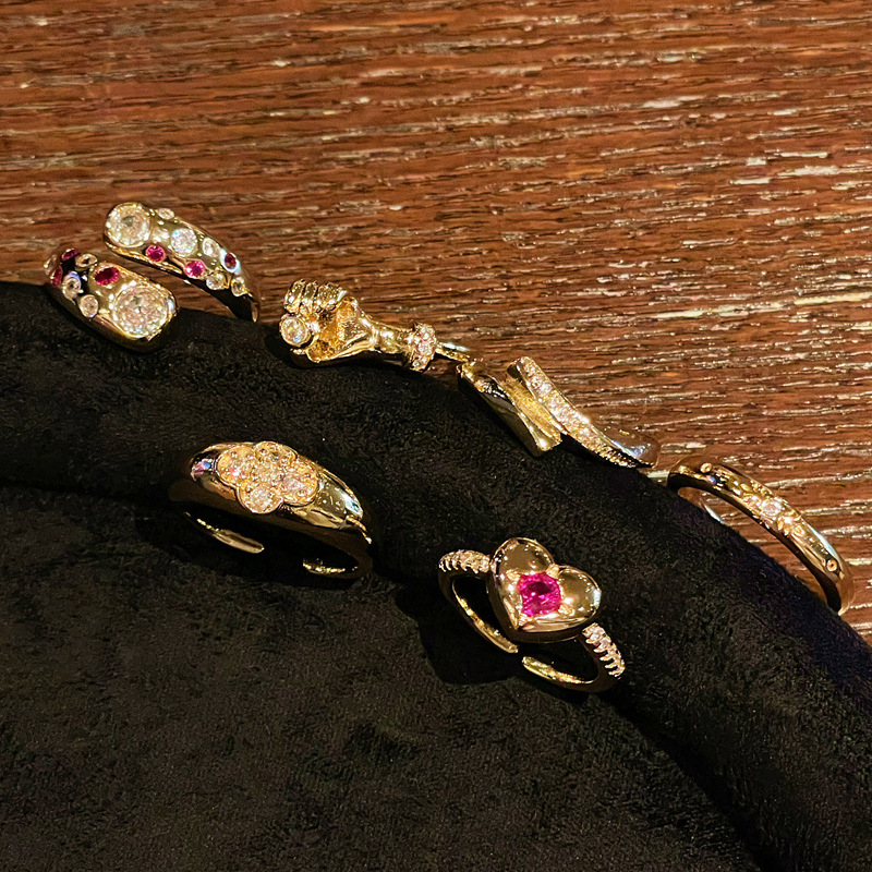 Joyería Al Por Mayor Retro Estilo Simple Geométrico Cobre Anillos Abiertos display picture 2