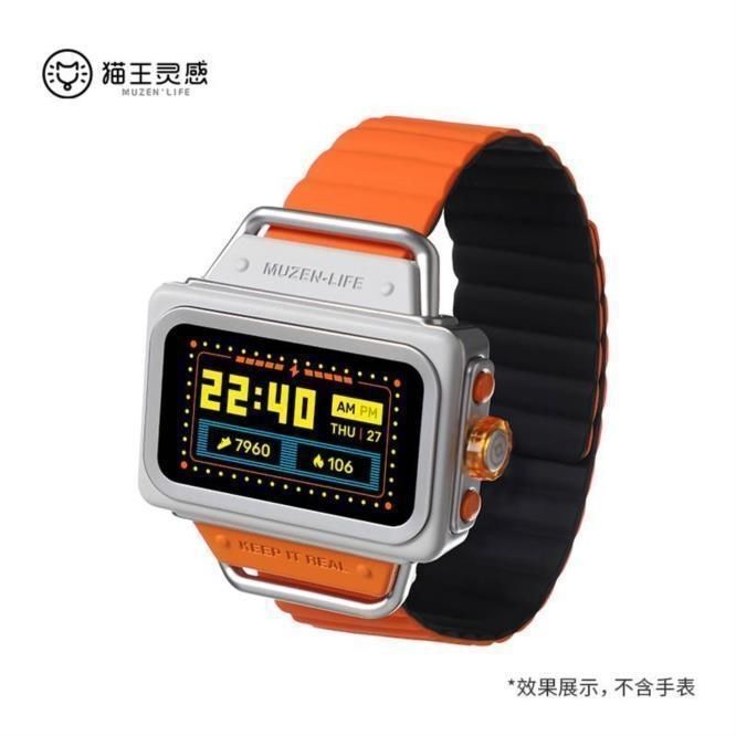 猫王灵感 MC WATCH轻智能潮酷腕表蓝牙手表常亮屏长续航方表心|undefined