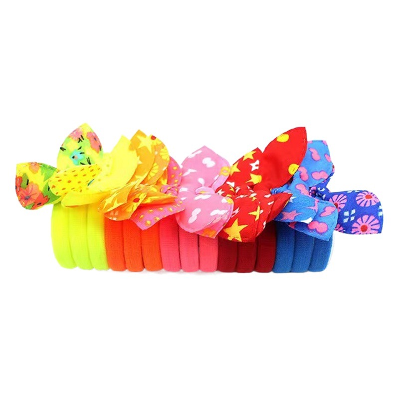 Cute Rabbit Ear Hair Band, Kidsren's Towel Hair Rope, Small Floral Polka Dot Fabric Headband, Baby's Hair Band Does Not Hurt the Hair