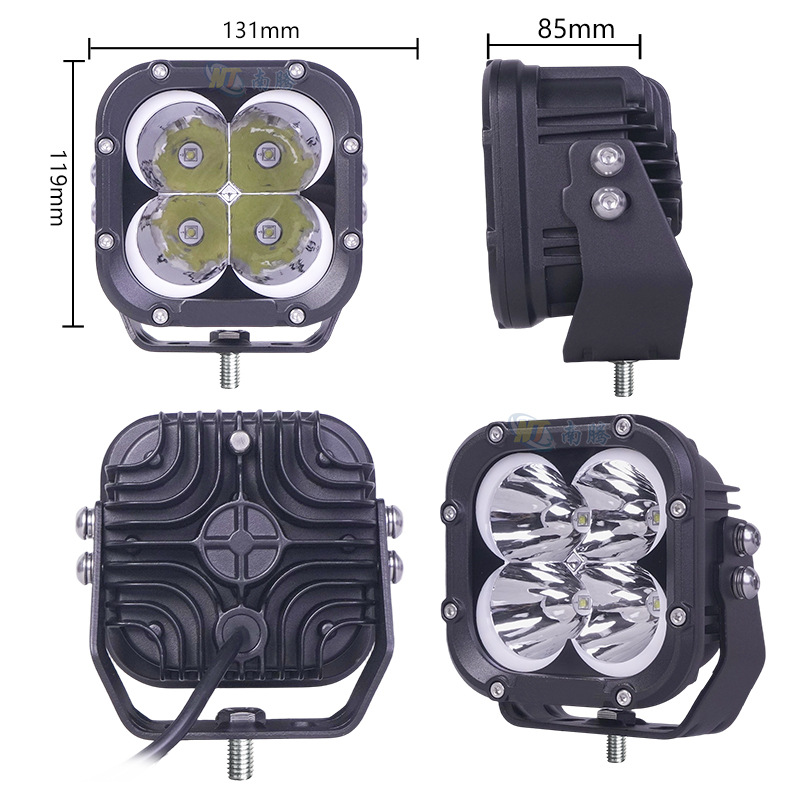 Cinco pulgadas trébol de cuatro hojas LED de alto brillo motocicleta automóvil vehículo todoterreno luz de trabajo luz modificada foco auxiliar pilar A