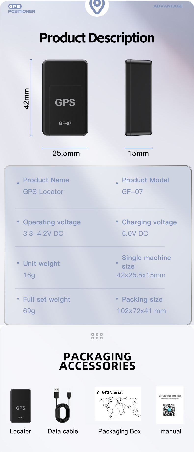 GF07 cross-border best-selling GPS tracker, item tracker, anti-loss device for the elderly, car tracker, and pet tracker