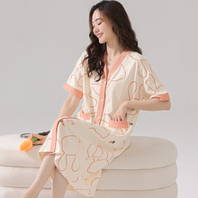 多款睡裙女夏纯棉短袖可爱韩版学生家居服夏天薄款大码孕妇睡衣