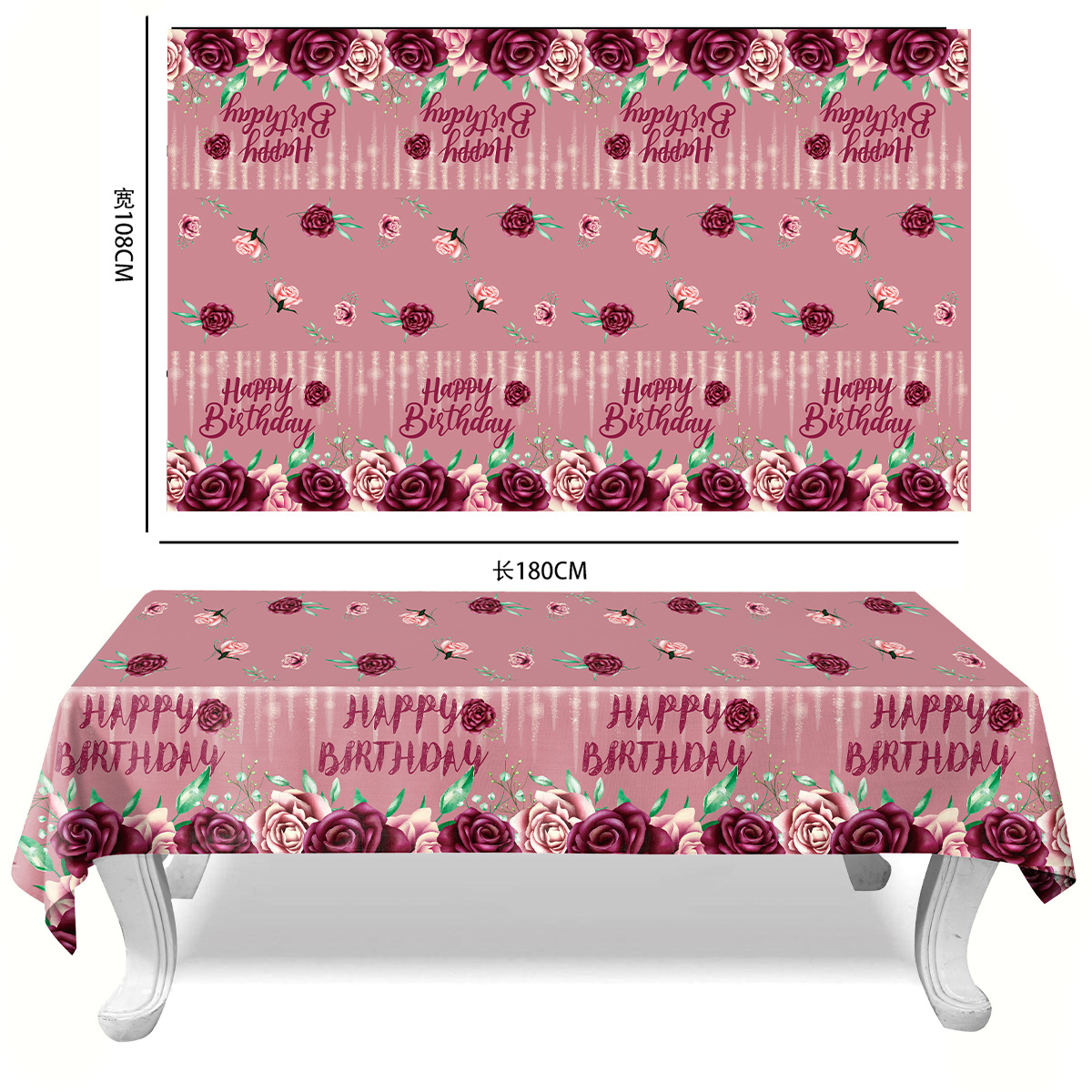 Mantel desechable de pvc original Mantel impermeable de flores completas Mantel de suministros para fiestas Mantel de plástico GRAD de temporada de graduación