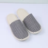Upgraded Baotou plaid cotton slippers, black style (men's size 42)