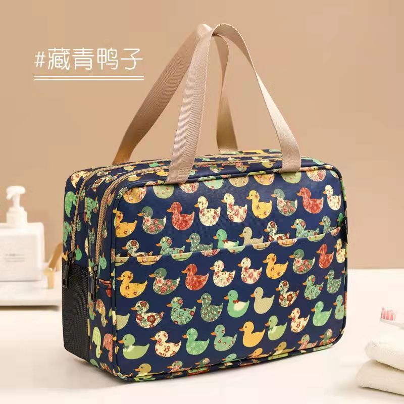 Bolsa de cosméticos de dibujos animados de alto aspecto femenino de gran capacidad dormitorio de estudiantes bolsa de almacenamiento de separación húmeda y seca bolsa de lavado portátil para salir