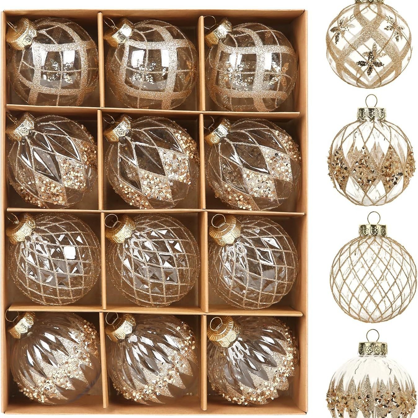 Nuevo set de Navidad de 8CM pintado DIY interior y exterior decoración del árbol de Navidad colgante colgante
