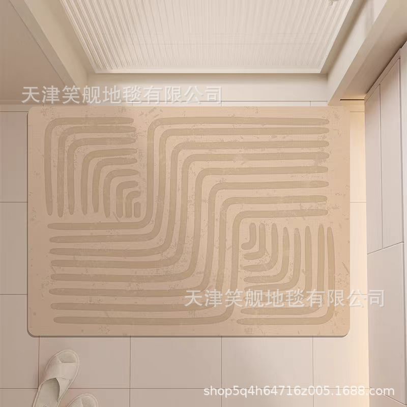 现代简约几何家用浴室硅藻泥地垫吸水速干卫生间门口地垫防滑批发|undefined