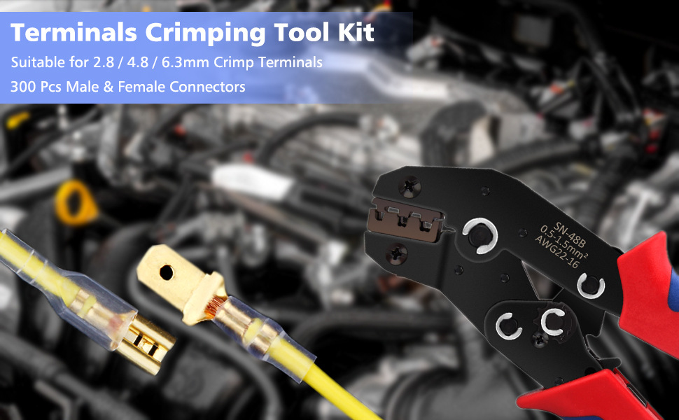 Preciva Crimpzange Flachsteckhülsen Set