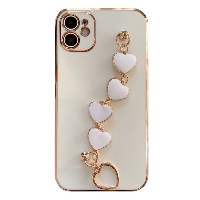 Cover per telefono galvanizzata con bracciale cuore iphone 14 15_voghion.com