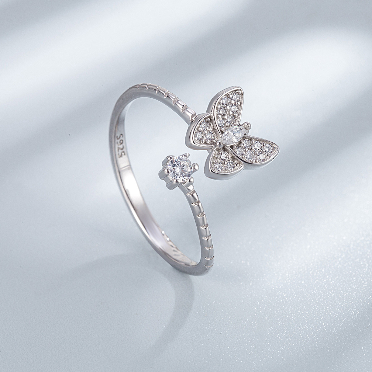 Adjustable Ring Size 1 Piece Quantity 925 Sterling Silver Butterfly Open Rings 925 Sterling Silver Rings