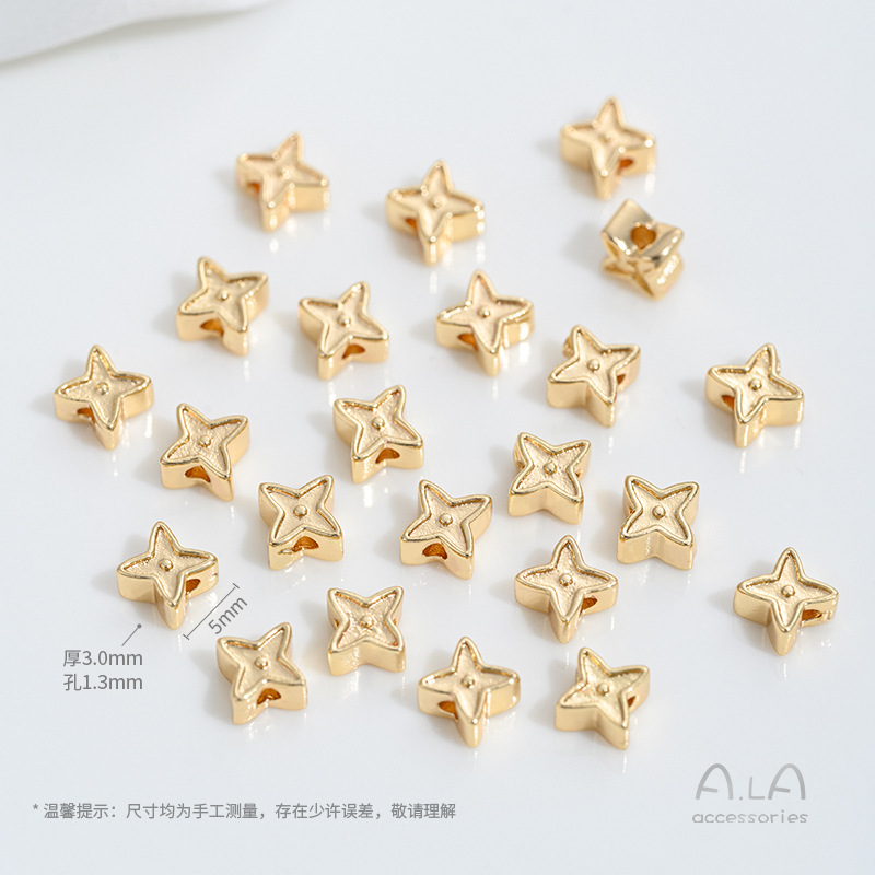 強保色14k包金不規則石珠異形隔珠毛コイルパイナップル結着片diyアクセサリー部品|undefined
