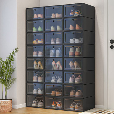 Plastic shoe box household Doorway simple and easy shoe rack dormitory shoes Storage Artifact space Shoe cabinet storage box transparent