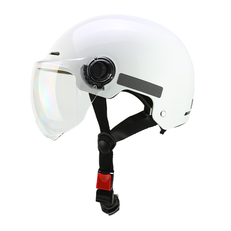 Diàndòngchē Custom Electric Vehicle Helmet Men's Women's Motorcycle Riding Helmet (Motosiklet kaskı (dəbilqə)) - white-l